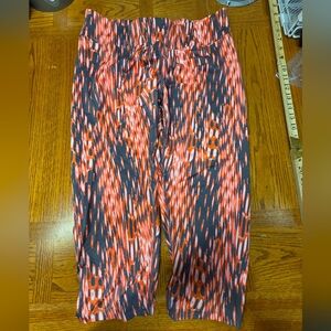 Calvin Klein Performance Women's Orange Gray Print Leggings Capris Size XL